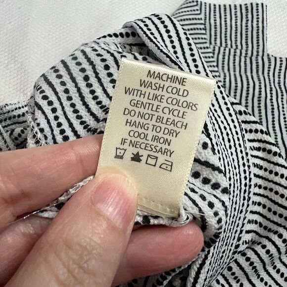 Max Studio Cream Black Stripe Crepe Cropped Wide Leg Pant Sz XL NWT - Picture 9 of 9